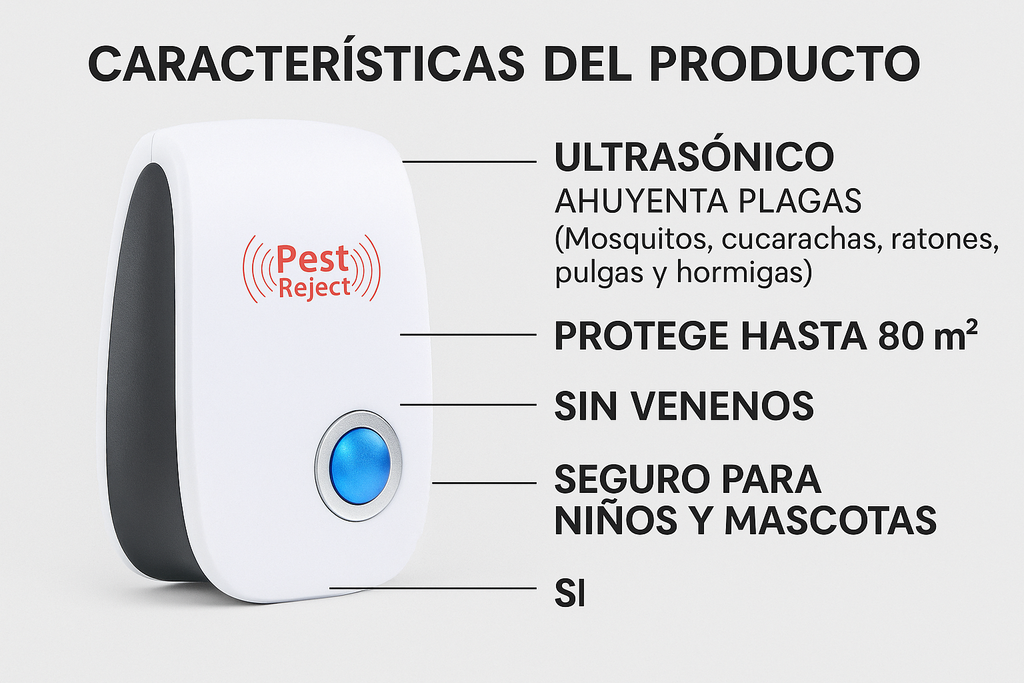 Repelente Ultrasónico Pest Reject🐀
