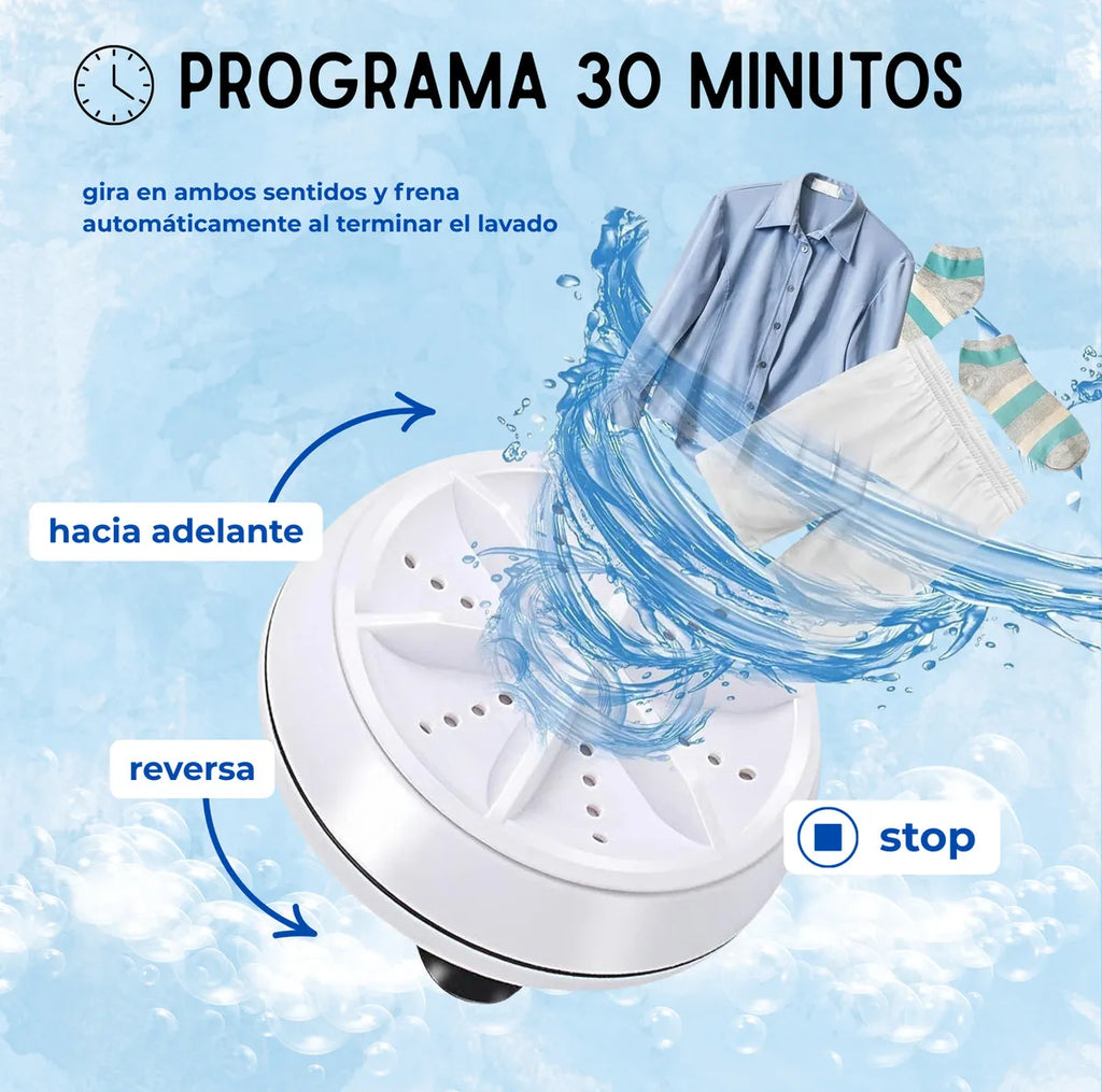 Mini Lavarropa Portátil Plegable USB Multicolor Washing Machine