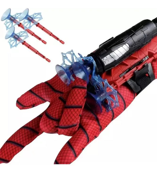 Guante De Spiderman Con Lanzador Y Dardos Con Sopapa Rojo