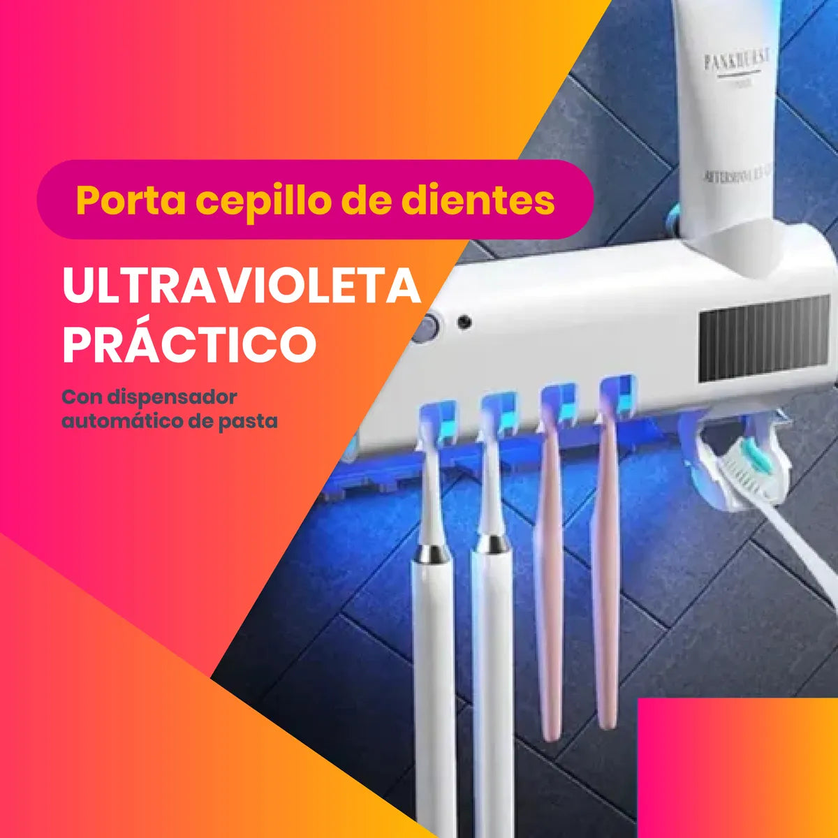 DISPENSADOR DE PASTA DENTAL Y SOPORTE PARA CEPILLO