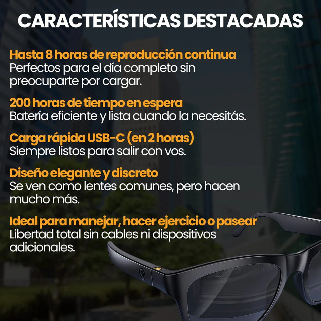 Lentes con Audio Bluetooth